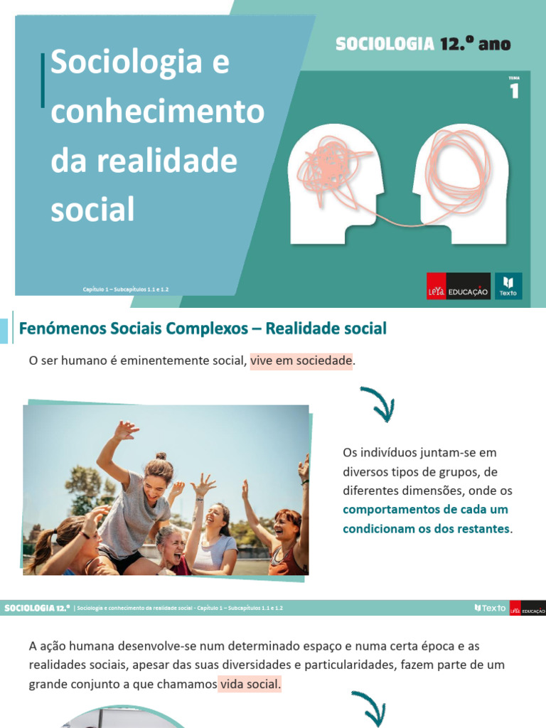 1.1-Sociologia e Conhecimento Sobre A Realidade Social | PDF