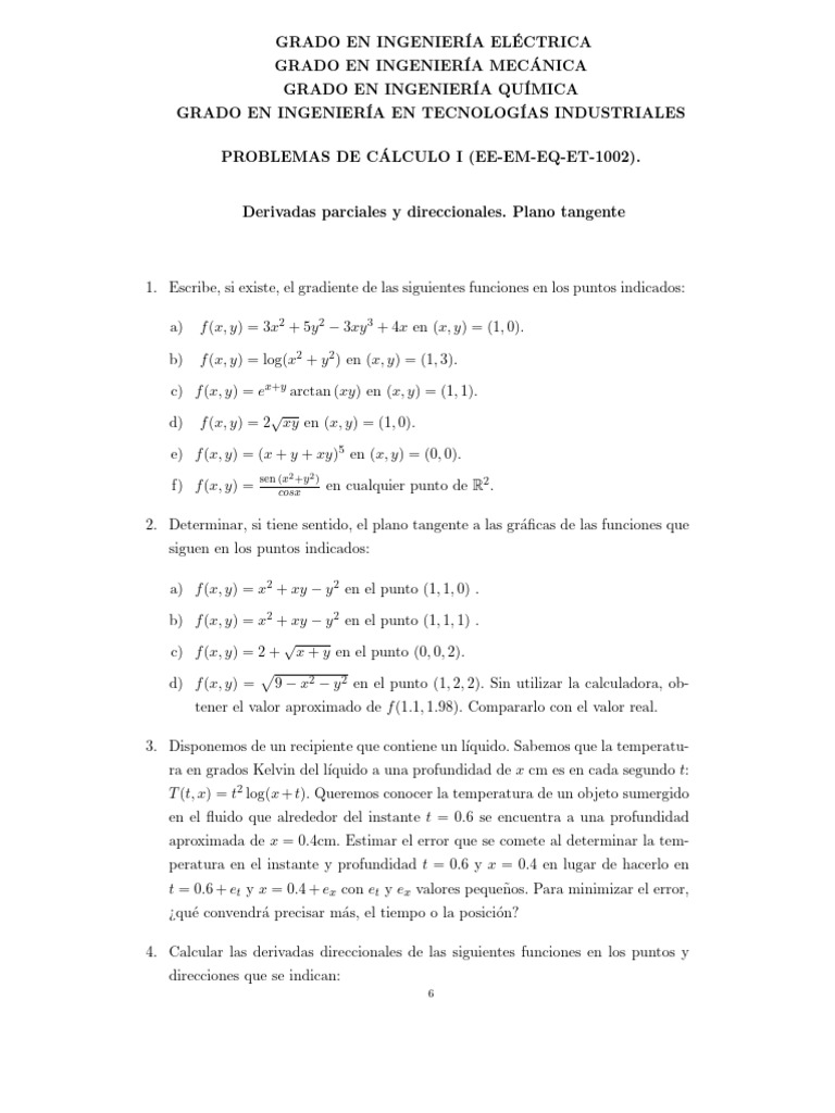 Problemas Tema 3 (Primera Parte) Cal | PDF