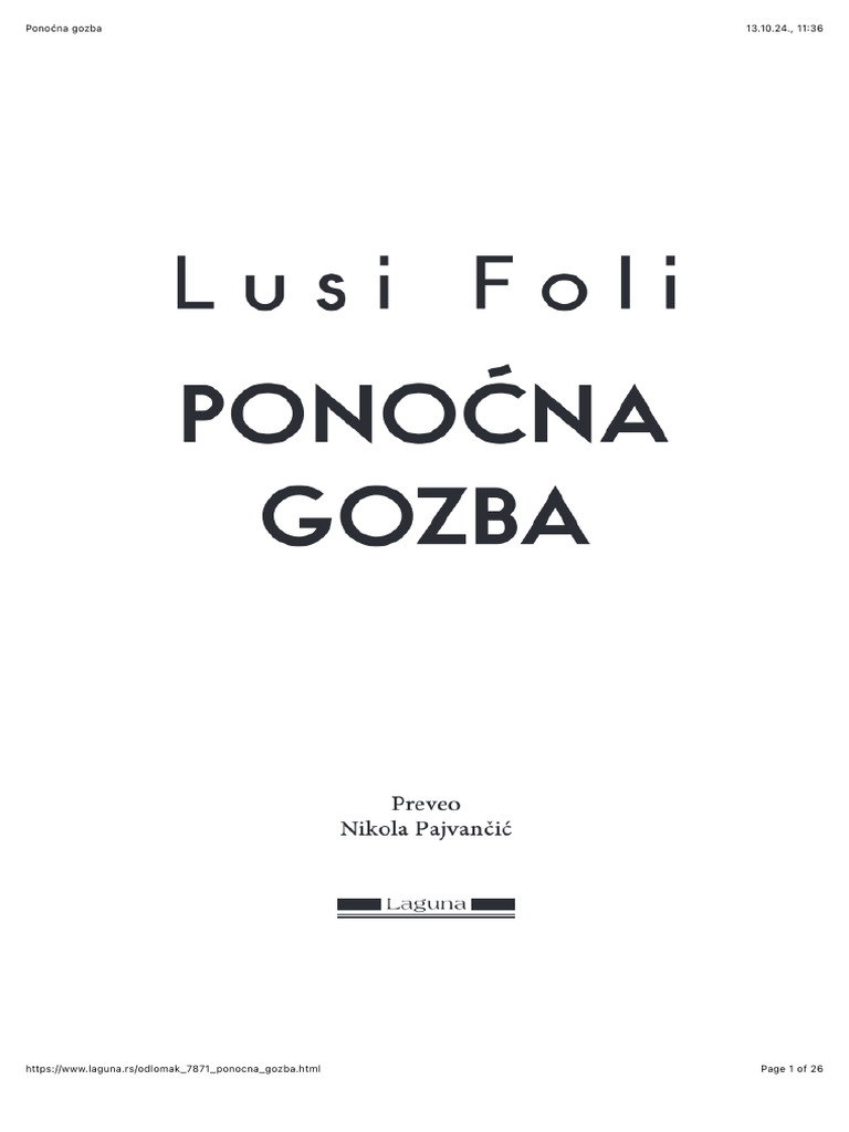 Ponoćna Gozba | PDF