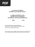 1932 - 40 Anos da Igreja Batista Leta de Rio Novo