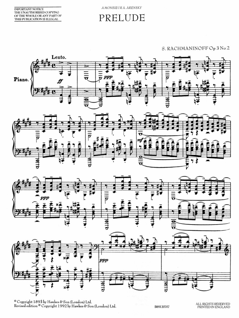 Rachmaninoff Prelude Op.3 No.2 | PDF