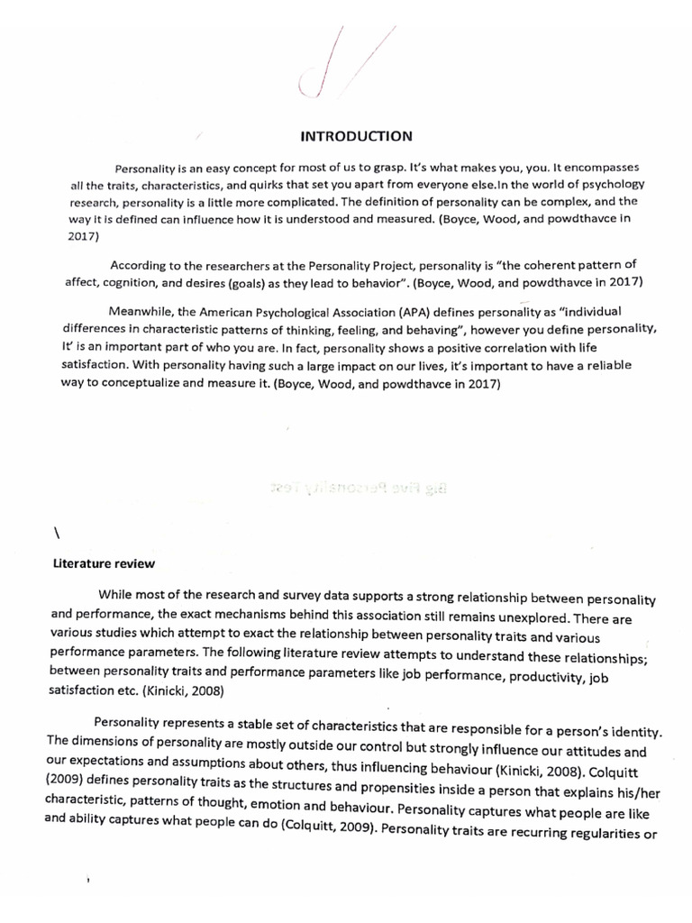 5 Big Personality Test Pdf
