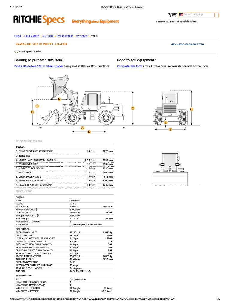 KAWASAKI 90z IV Wheel Loader | PDF