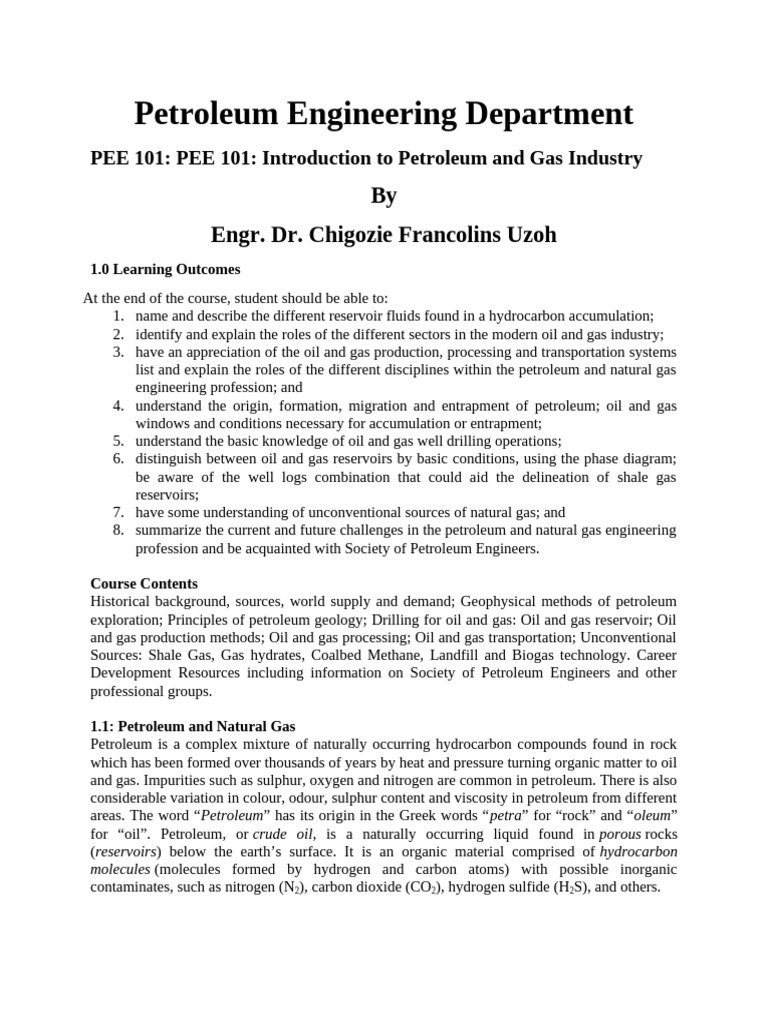 PEE 101 Handout | PDF