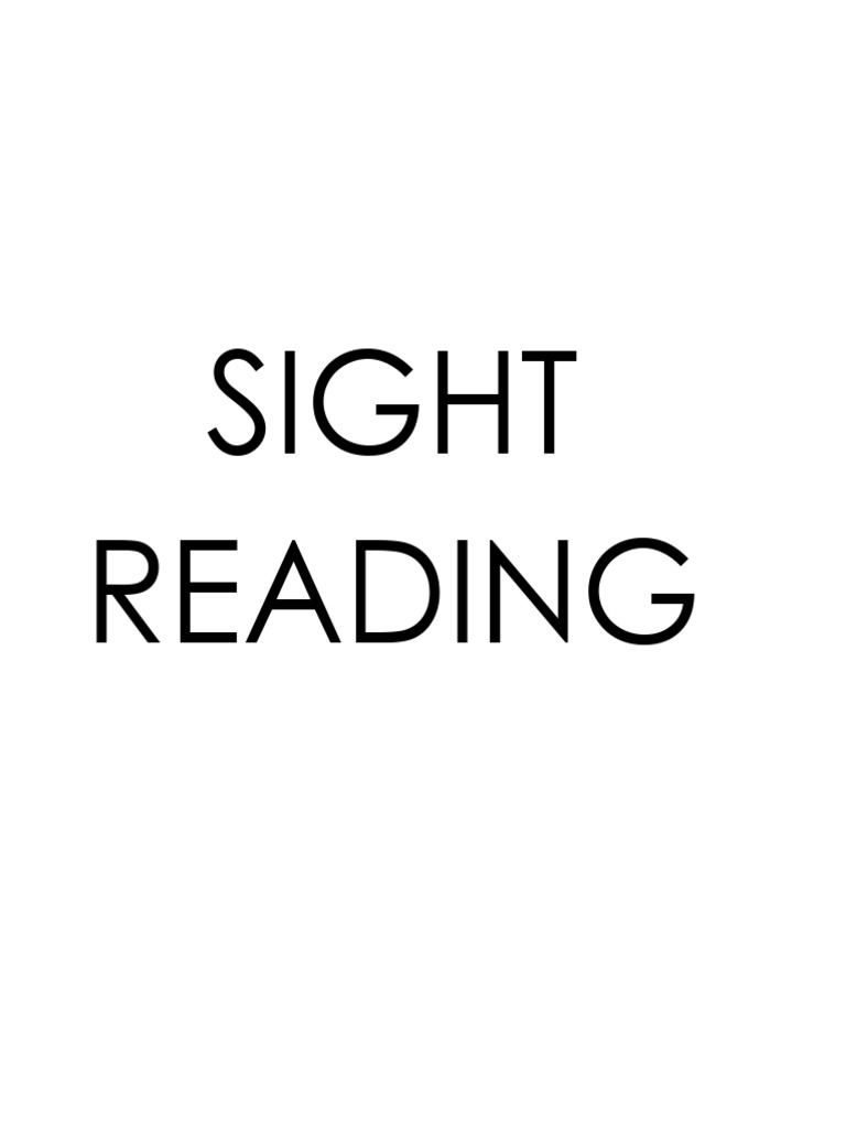 Sight reading pdf