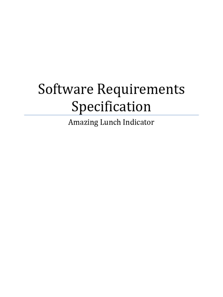 Software Requirements Specification | PDF