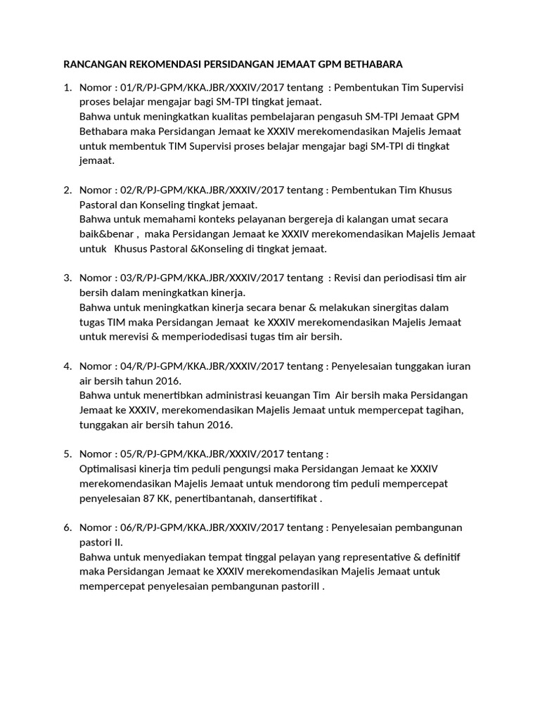 Perubahan Rekomendasi Pdf