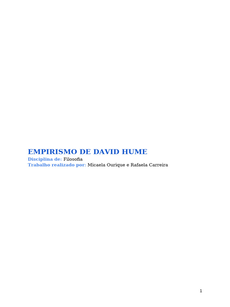 Empirismo de David Hume | PDF