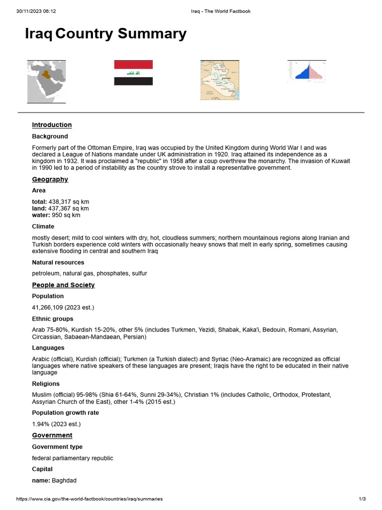 Iraq - The World Factbook | PDF