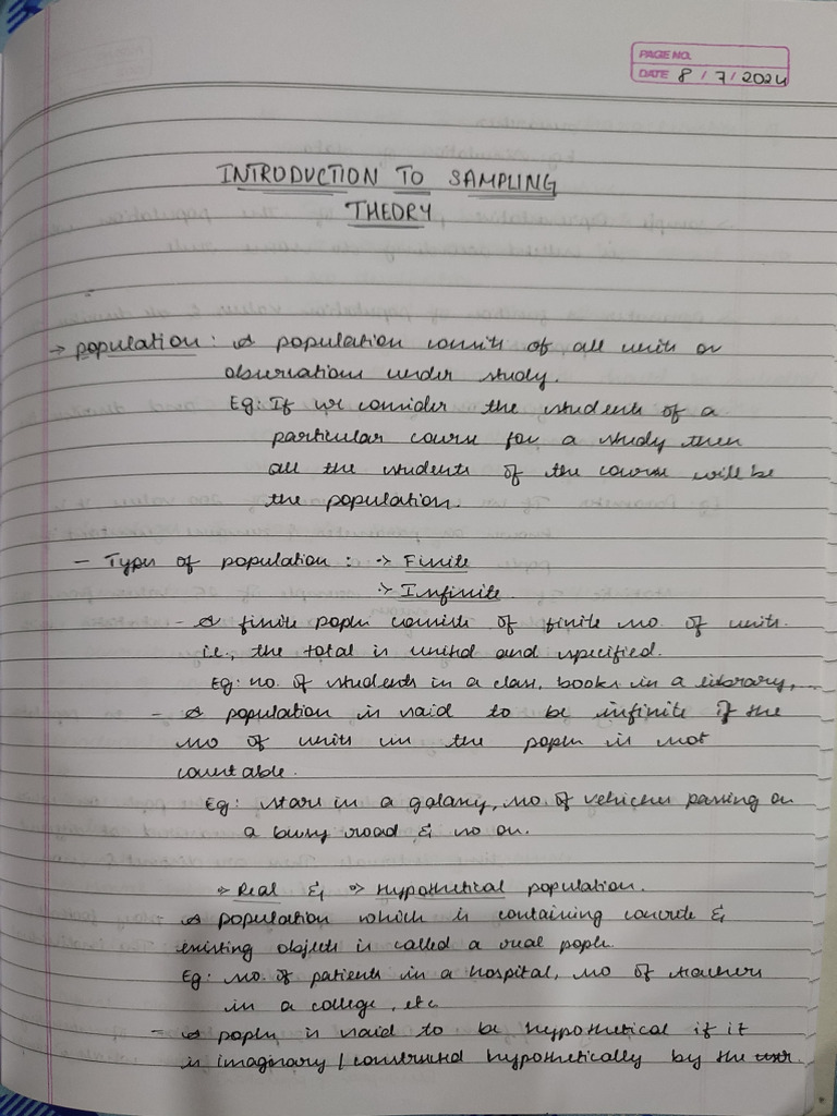 Sampling Notes | PDF