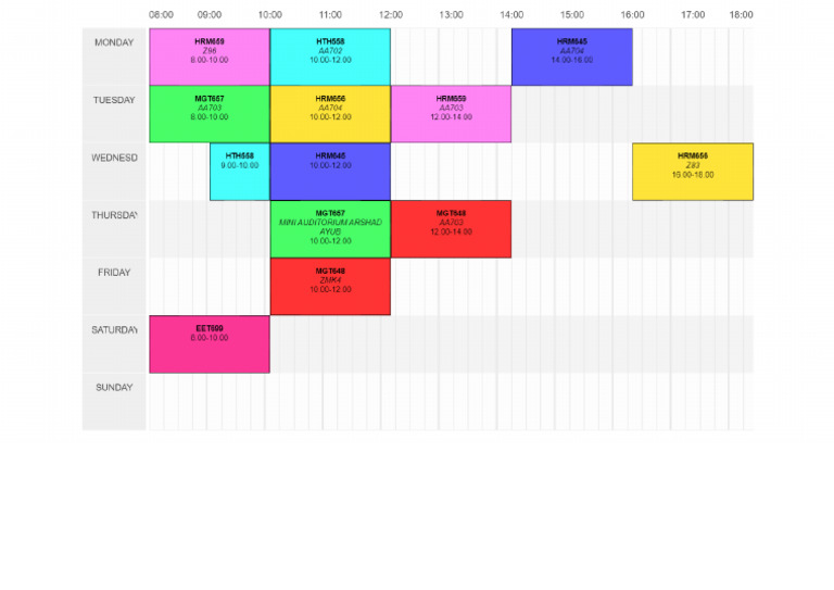 Timetable | PDF