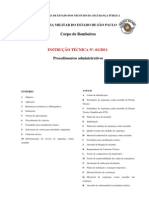 INSTRUCAO TECNICA 01-2011 Procedimentos Administrativos