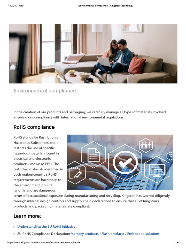 Environmental Compliance - Kingston Technology | PDF