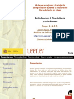 Guía para Mejorar y Trabajar La Comprensión Durante La Lectura Del Libro de Texto en Clase. Primaria. Emilio Sánchez Miguel