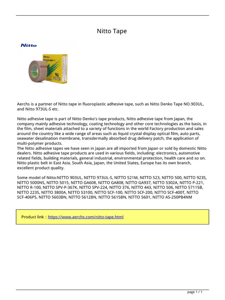Nitto Tape | PDF