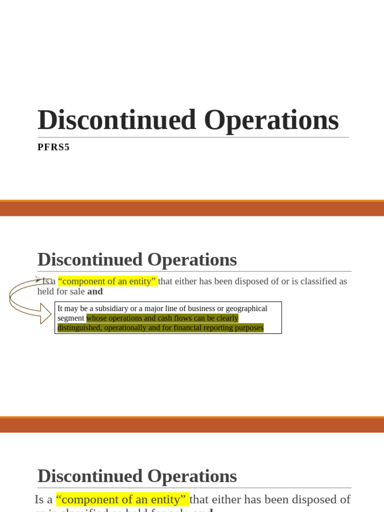 Discontinued Operations and Operating Segment pfrs8 | PDF