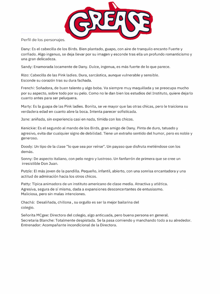 Grease PDF | PDF