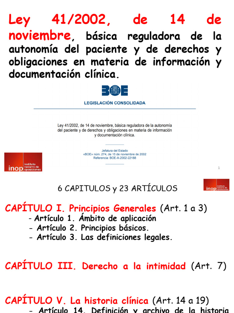Ley 41-2002 Celador | PDF