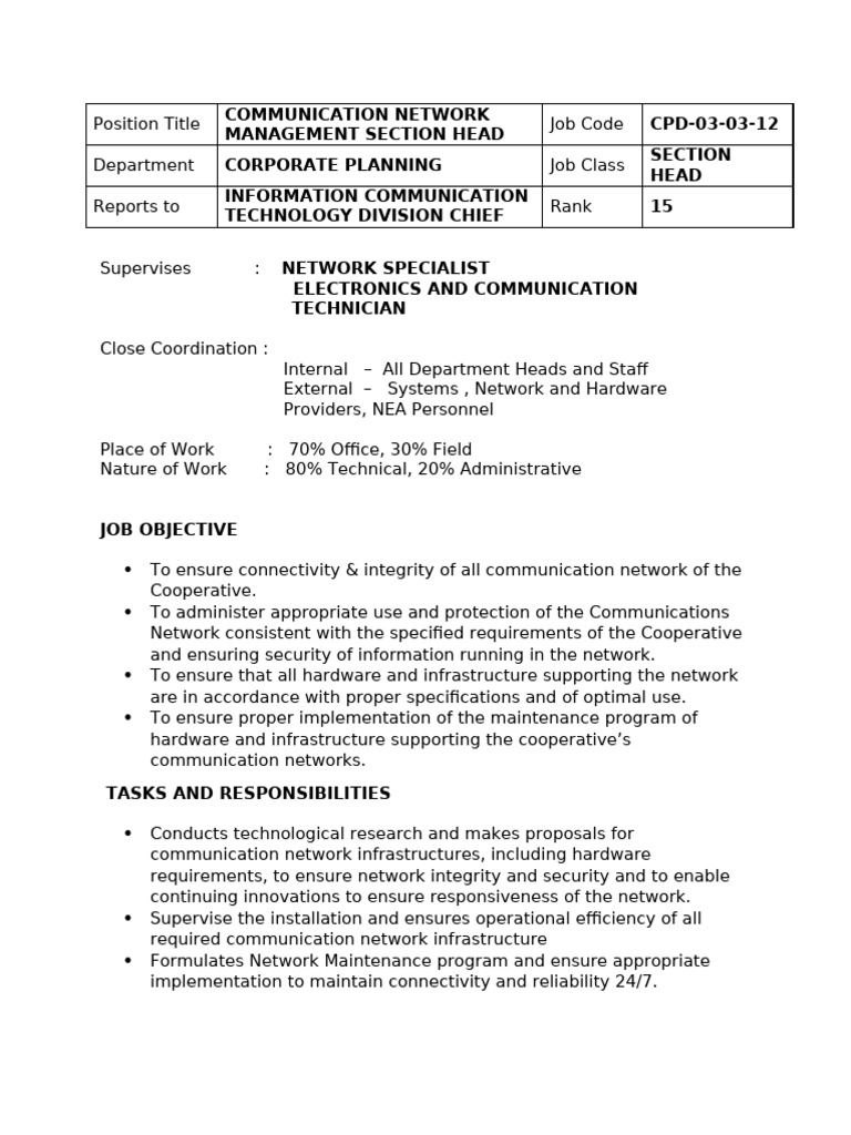 Communication Network Management Head | PDF | Computer Network ...