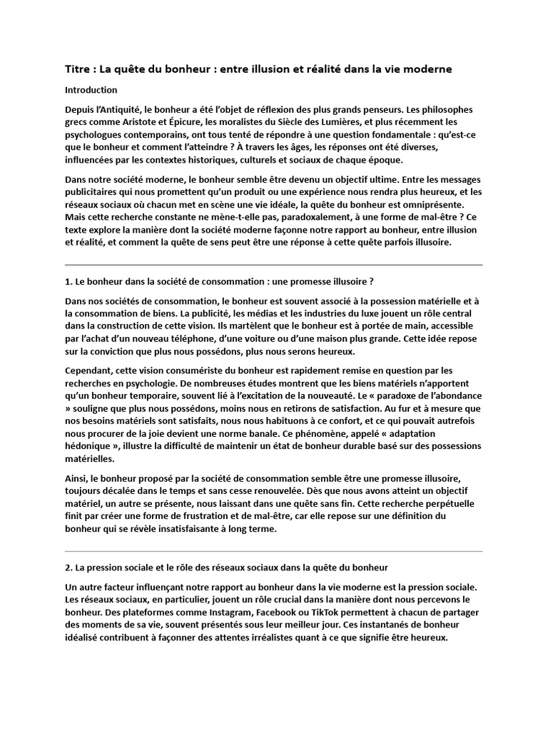 La Quete Du Bonheur PDF — free download