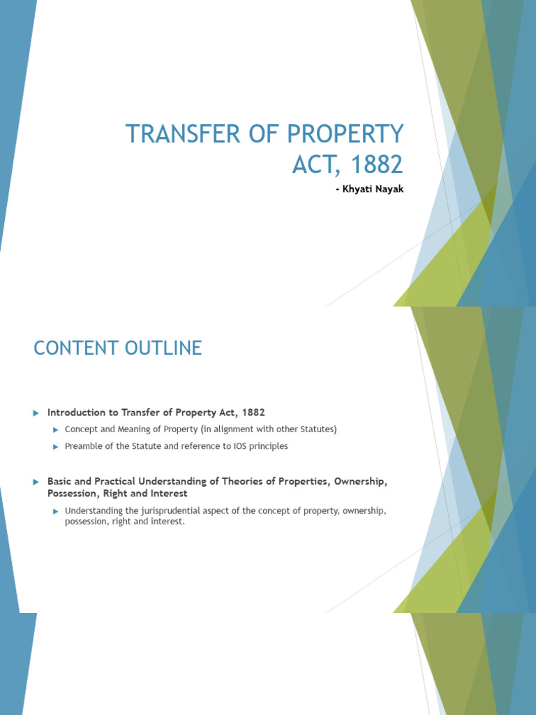 Introduction to Transfer of Property Act | PDF | Property | Real Property