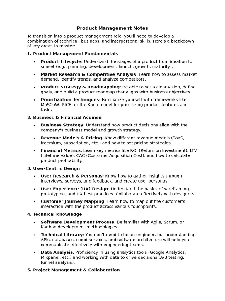 ProductManagement Notes | PDF