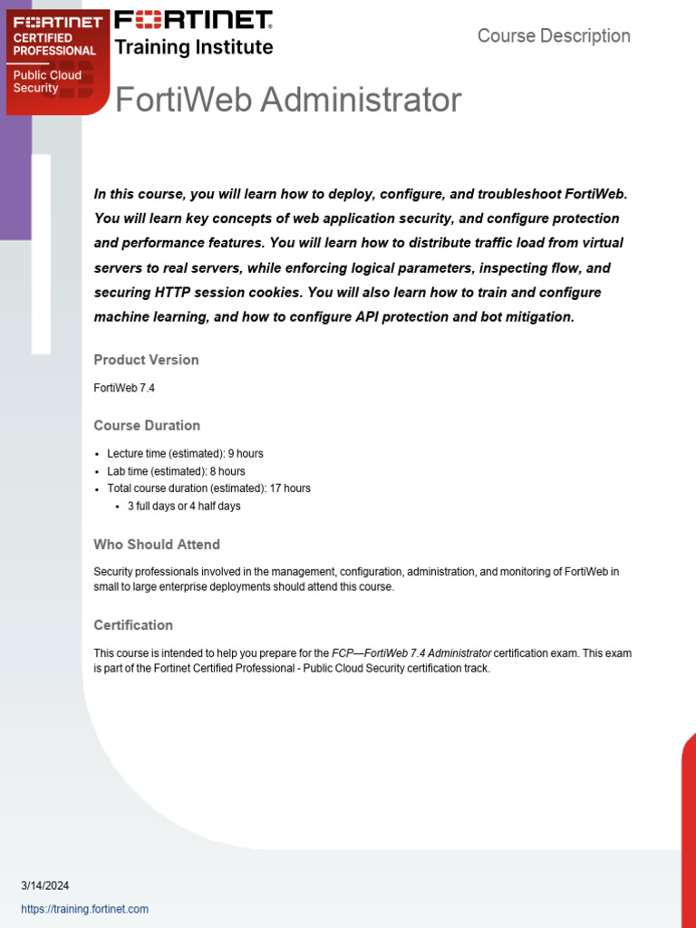 FortiWeb Administrator-1 | PDF