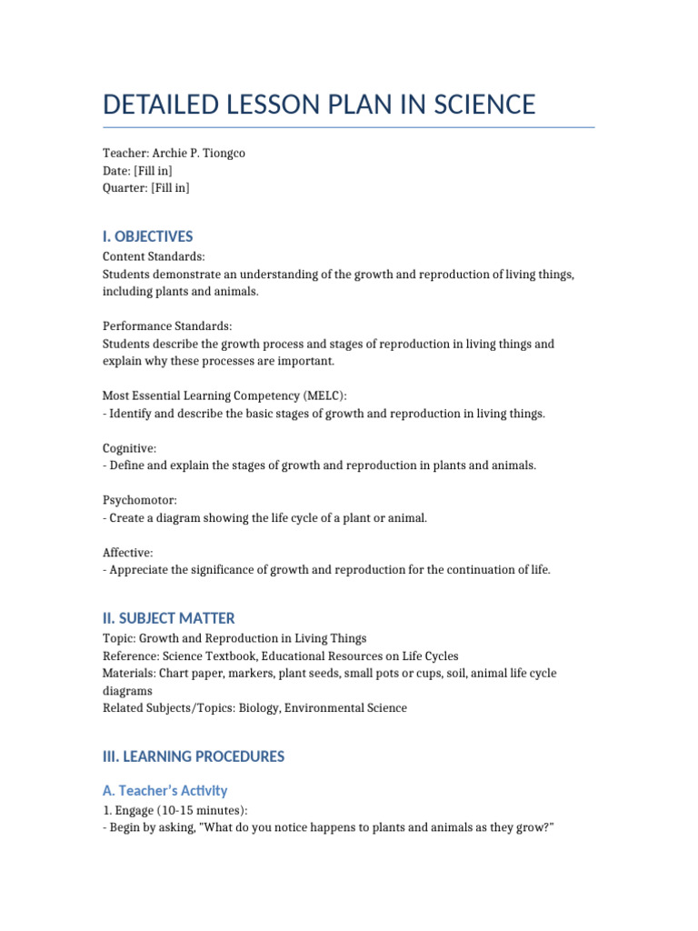 Grade_2_Science_Lesson_Plan_Growth_Reproduction_5Es | PDF