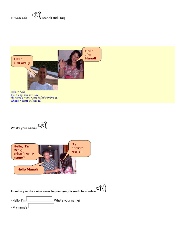 Introducción Al Inglés Saludos Y Presentaciones Pdf Música Grabada