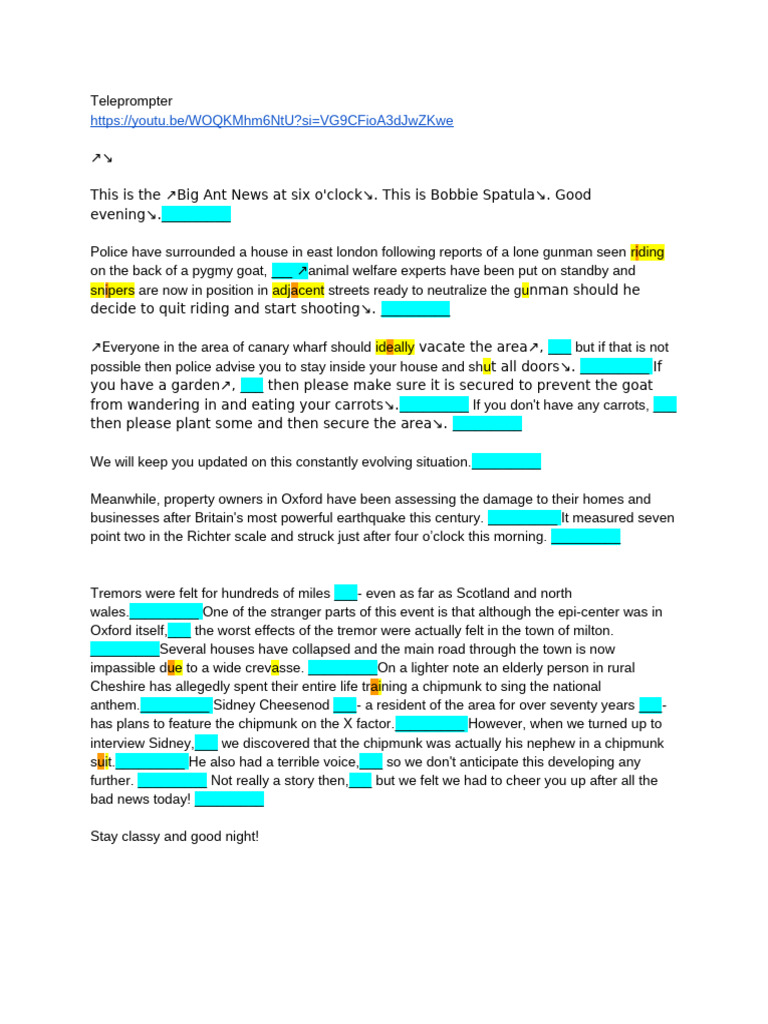 Teleprompter Exercise | PDF
