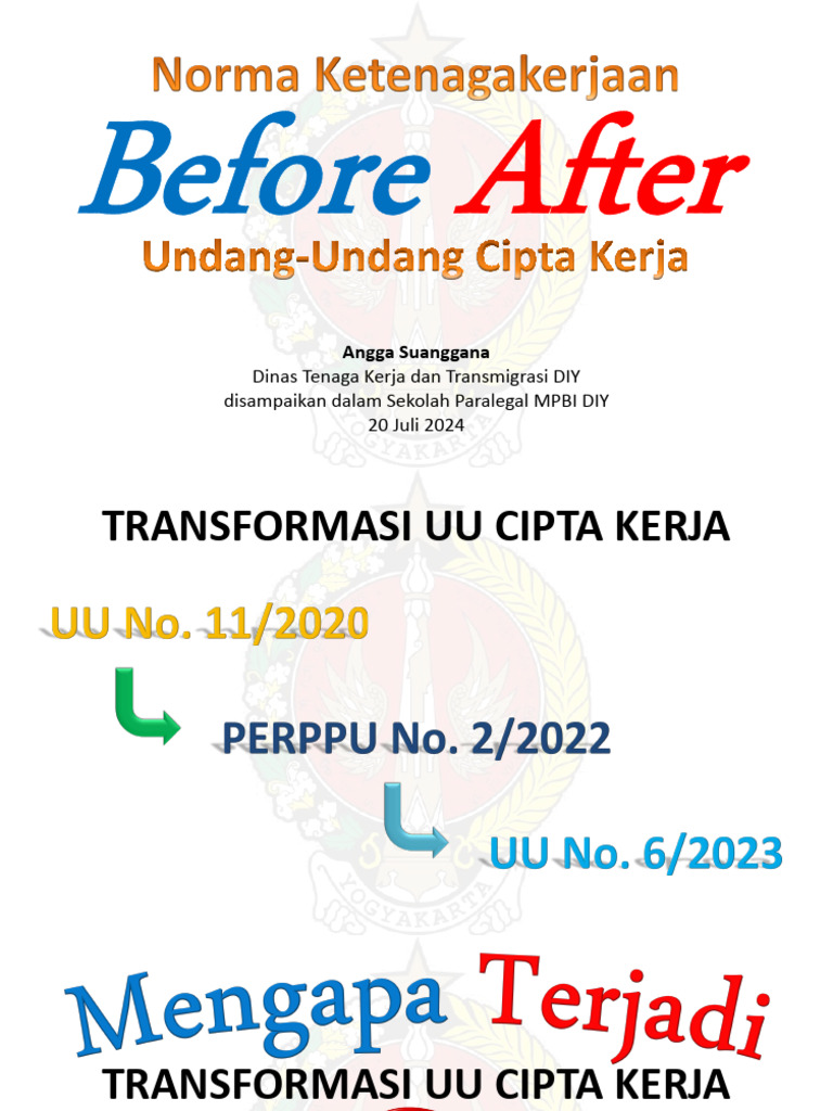 Before After UU Cipta Kerja 202407 | PDF