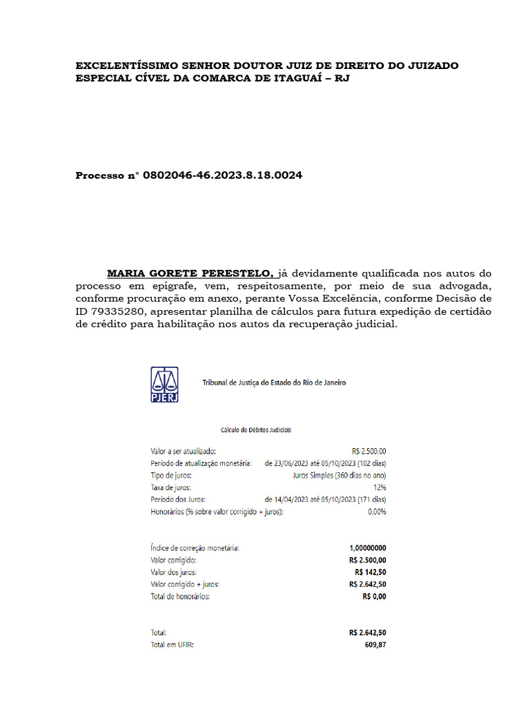 Apresentação de Cálculos | PDF