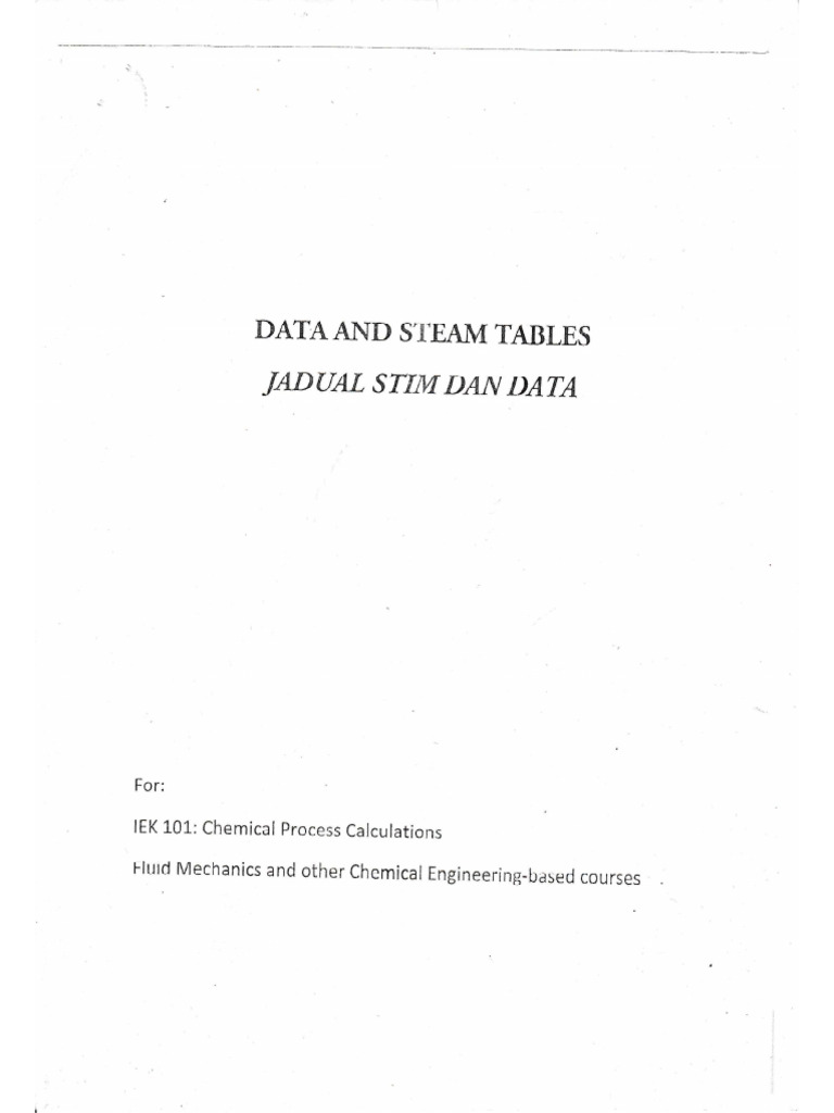 IEK101 Data and Steam Table | PDF