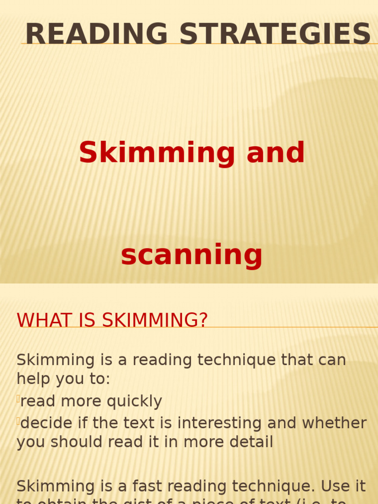 Skimming and Scanning | PDF