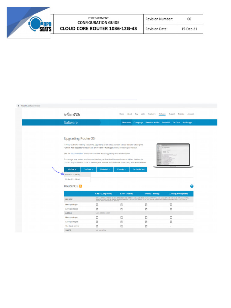 Mikrotik Cloud Router Switch Configuration v1 | PDF
