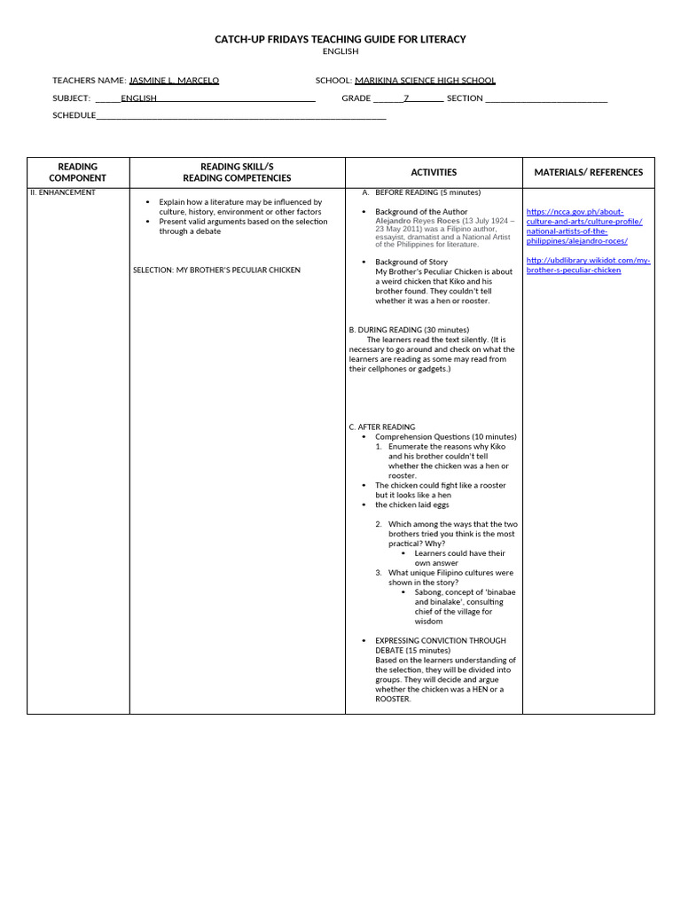 NRP English - Session 1 | PDF