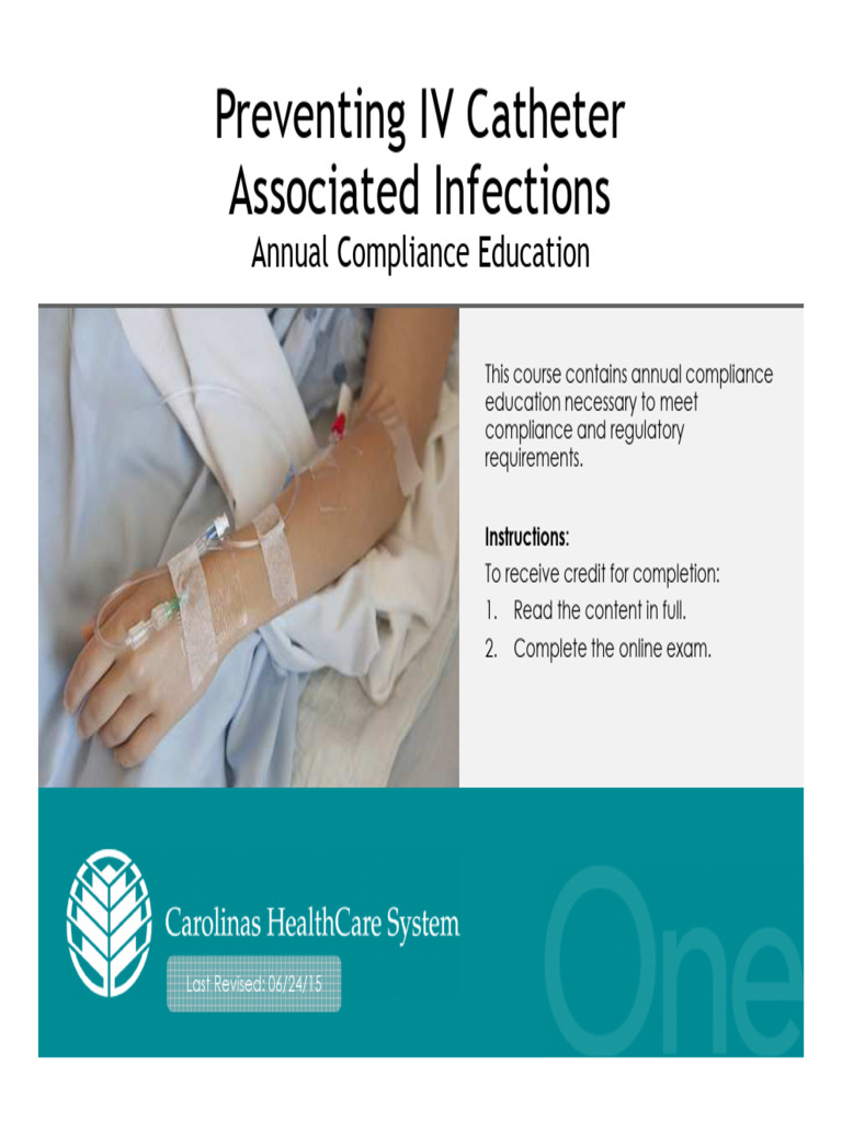 Prevent IV Cath Infections | PDF