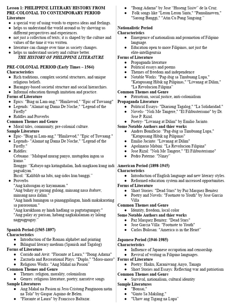 Philippine Literary History Overview | PDF | Poetry | Multimedia