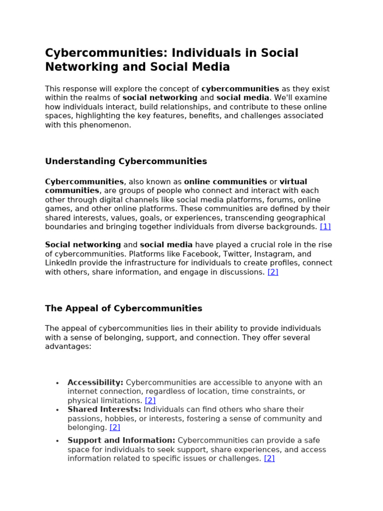 Cybercommunities | PDF
