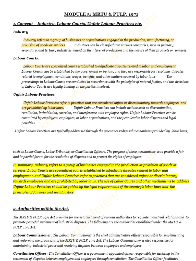 Labour Law Mu Module 3 Of 4 Pdf
