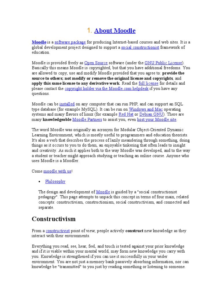1.about Moodle | PDF | Moodle | Educational Technology