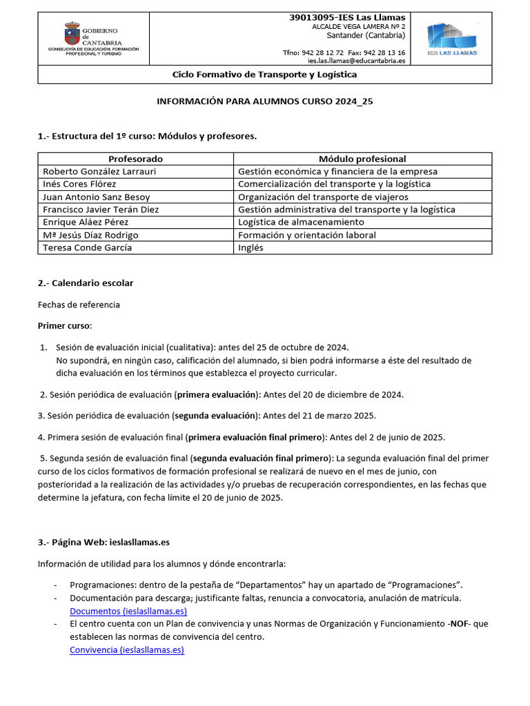 1TL Información Alumnos 2024 - 25 | PDF