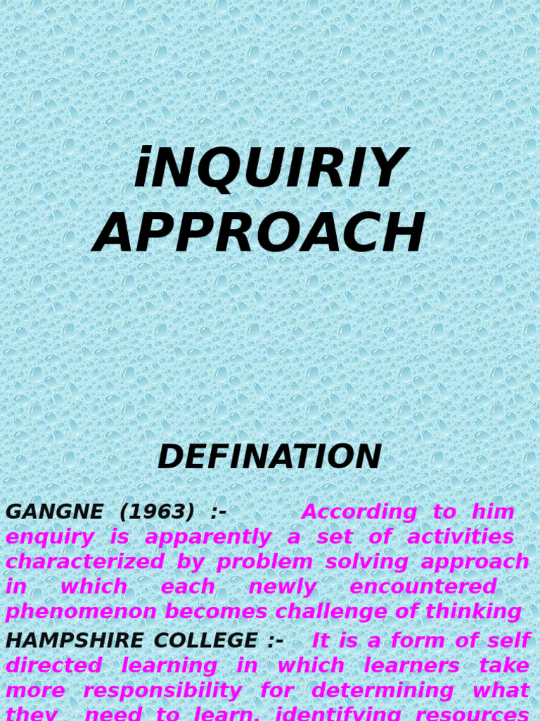 Inquriy Approach | PDF