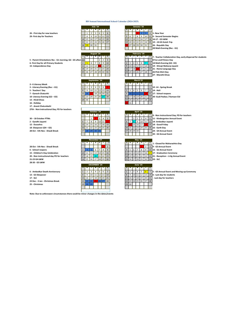 Academic Calendar 202425 PDF