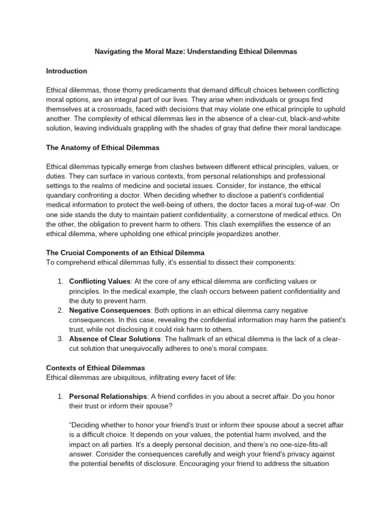 Ethical Dilemma PDF