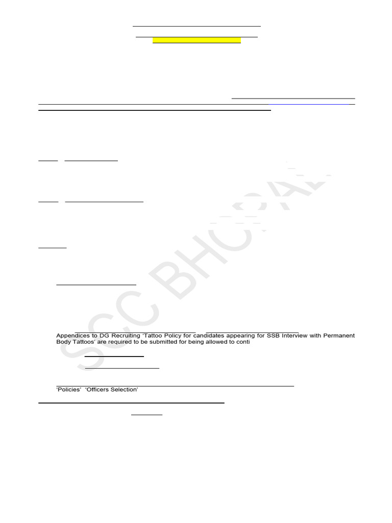 Call Up Letter SCC Bhopal For Ima 154 Course | PDF