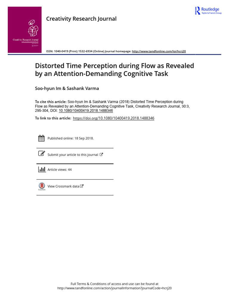 Distorted Time Perception During Flow As Revealed by Attention ...