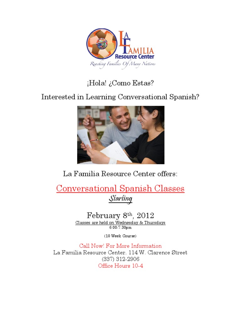 Conversational Spanish Classes Flyer | PDF | Language Arts & Discipline ...