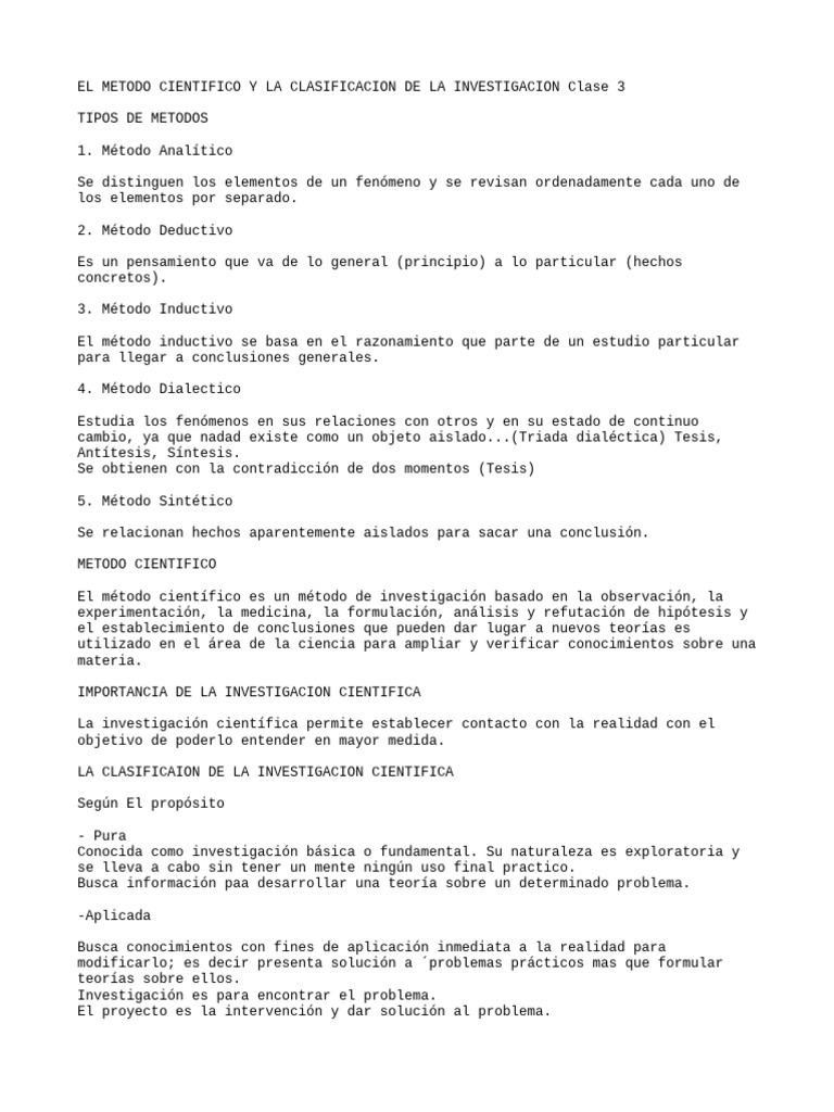 EL METODO CIENTIFICO TEMA 3 (Teoria) | PDF
