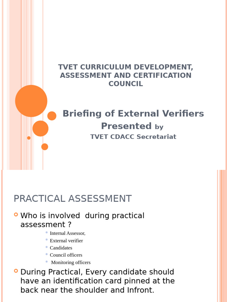 Briefing of Verifiers | PDF